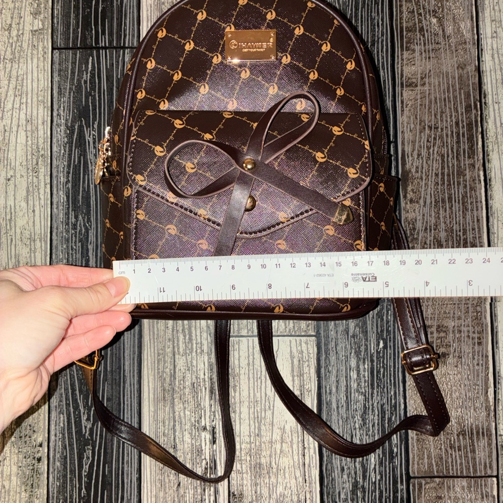 Brown Patterned Backpack - image 4